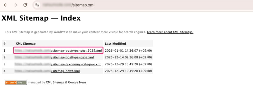 XML Sitemapの画像