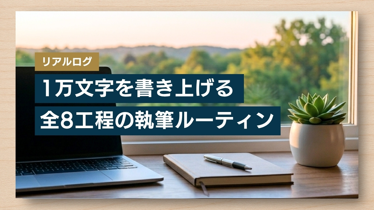 【リアルログ】１万文字を書き上げる全8工程の執筆ルーティン
