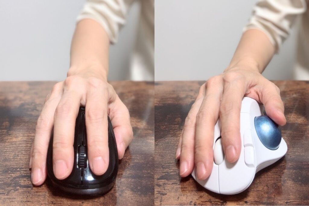 ERGO M575SPと通常マウスの比較