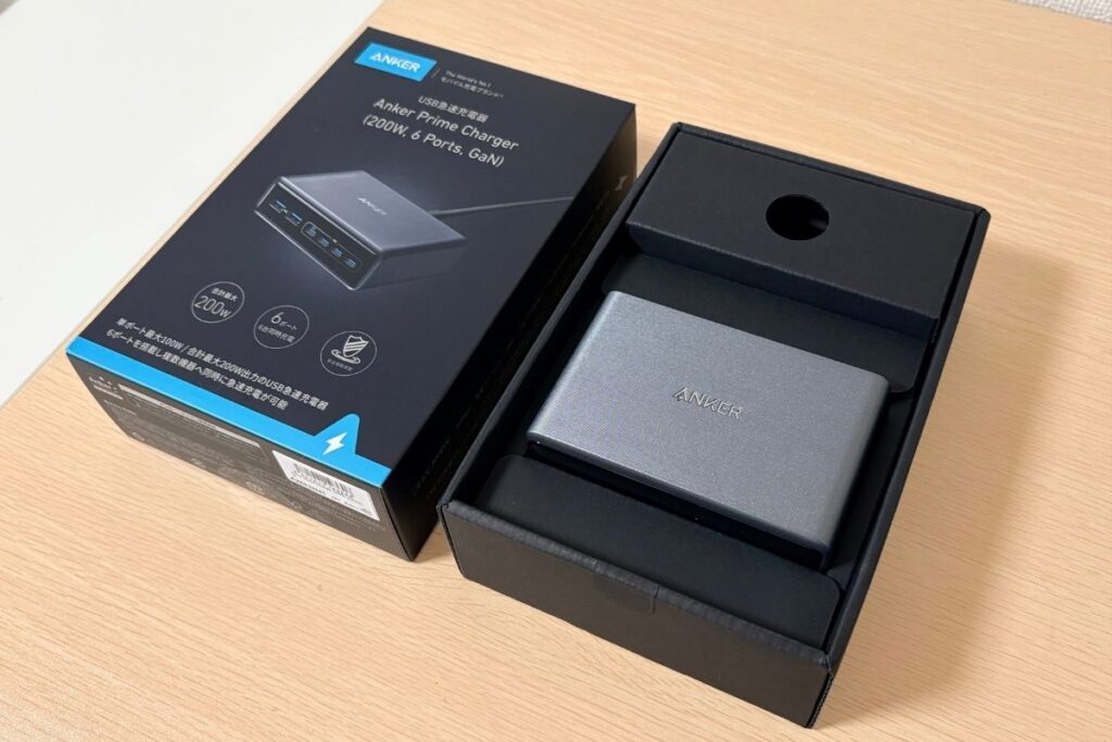 箱に入っているAnker Prime Charger 200W